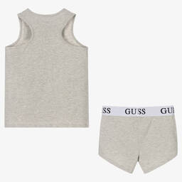 Guess-Girls Grey Logo Short Pyjamas | Childrensalon Outlet