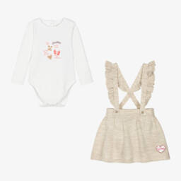 Guess-Girls Ivory & Beige Dress Ensemble | Childrensalon Outlet