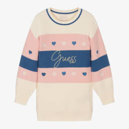 Guess-Girls Ivory Colourblock Knit Dress | Childrensalon Outlet