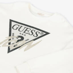 Guess-سويتشيرت بديامونتي قطن لون عاجي | Childrensalon Outlet