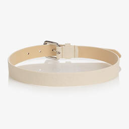 Guess-Girls Ivory Faux Leather Logo Belt | Childrensalon Outlet