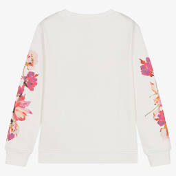 Guess-Girls Ivory Floral Sweatshirt | Childrensalon Outlet