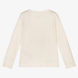 Guess-Girls Ivory Organic Cotton Top | Childrensalon Outlet