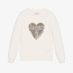 جيس-بلوفر بطبعة قلب ترتر مزيج فيسكوز لون عاجي | Childrensalon Outlet