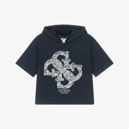 Guess-Кремовый хлопковый худи с цветочным эмблемой для девочек | Childrensalon Outlet