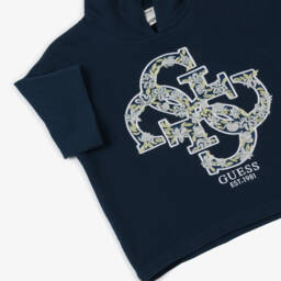 Guess-Кремовый хлопковый худи с цветочным эмблемой для девочек | Childrensalon Outlet