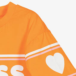 Guess-Girls Orange Cotton T-Shirt  | Childrensalon Outlet