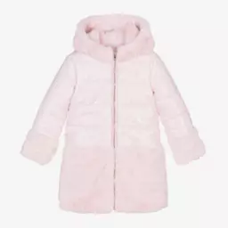 Guess-Girls Pale Pink Reversible Coat | Childrensalon Outlet