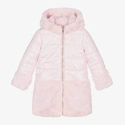 Guess-Girls Pale Pink Reversible Coat | Childrensalon Outlet