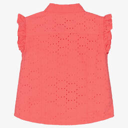 Guess-بلوز قطن برودوري لون زهري للبنات | Childrensalon Outlet