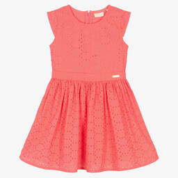 Guess-Girls Pink Broderie Anglaise Dress | Childrensalon Outlet