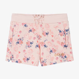 Guess-Girls Pink Cotton Floral Shorts | Childrensalon Outlet