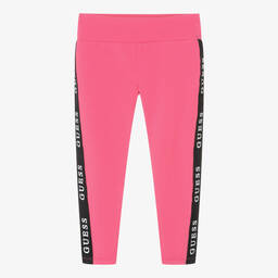 Guess-Girls Pink Cotton Leggings | Childrensalon Outlet