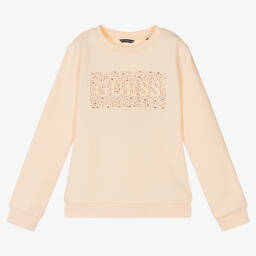 Guess-سويتشيرت قطن لون زهري للبنات | Childrensalon Outlet