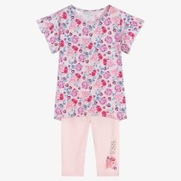 Guess-Топ в цветочек и розовые легинсы для девочек | Childrensalon Outlet