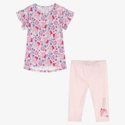 Guess-Топ в цветочек и розовые легинсы для девочек | Childrensalon Outlet