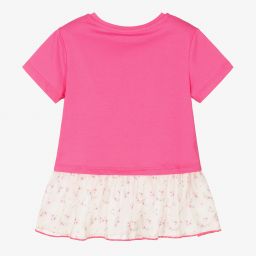 Guess-Розовая футболка в цветочек для девочек | Childrensalon Outlet