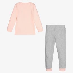 Guess-Girls Pink & Grey Long Pyjamas | Childrensalon Outlet