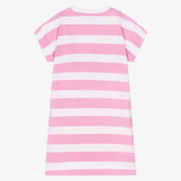 Guess-Girls Pink Heart-Emblazoned Striped Dress | Childrensalon Outlet