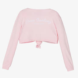 Guess-Girls Pink Knitted Viscose Cardigan | Childrensalon Outlet