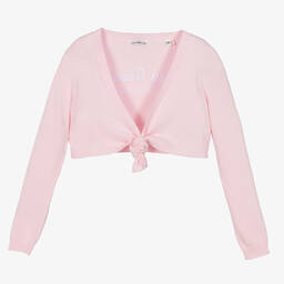Guess-Girls Pink Knitted Viscose Cardigan | Childrensalon Outlet