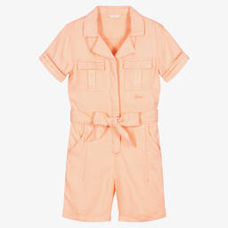 Guess-Girls Pink Lyocell Twill Playsuit | Childrensalon Outlet