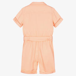 Guess-Girls Pink Lyocell Twill Playsuit | Childrensalon Outlet