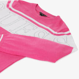 Guess-فستان محبوك بشعار ديامونتي لون زهري | Childrensalon Outlet