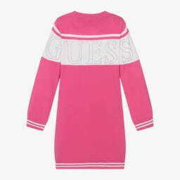 Guess-فستان محبوك بشعار ديامونتي لون زهري | Childrensalon Outlet