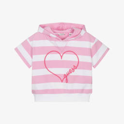 Guess-Хлопковая толстовка в розовую полоску для девочек | Childrensalon Outlet