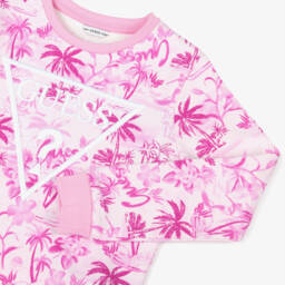 Guess-Girls Pink Tropical Emblem Sweater | Childrensalon Outlet