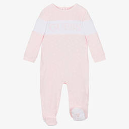 Guess-Girls Pink Velour Babygrow | Childrensalon Outlet