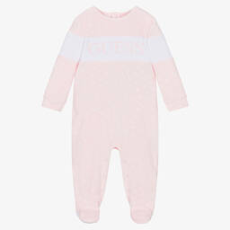 Guess-Girls Pink Velour Babygrow | Childrensalon Outlet