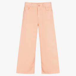 Guess-Girls Pink Wide-Leg Twill Jeans | Childrensalon Outlet
