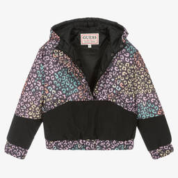 Guess-Girls Purple Leopard Jacket | Childrensalon Outlet