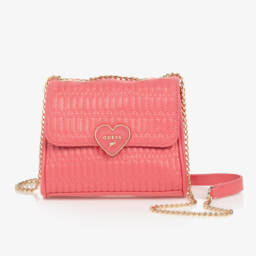 Guess-Girls Quilted Pink Shoulder Bag | Childrensalon Outlet