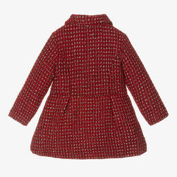 Guess-Girls Red & Black Tweed Coat | Childrensalon Outlet
