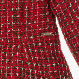 Guess-Girls Red & Black Tweed Coat | Childrensalon Outlet