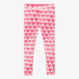 Guess-Girls Rose-Tinted Reversible Heart Leggings | Childrensalon Outlet