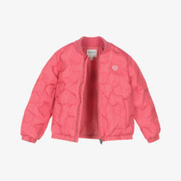 Guess-Girls Satin Quilted Pink Jacket | Childrensalon Outlet