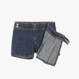 Guess-Girls Shimmering Blue Denim Skort | Childrensalon Outlet