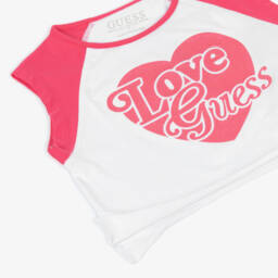 Guess-Girls' Sleeveless Pink & White Top | Childrensalon Outlet