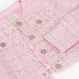 Guess-Girls Sparkling Pink Woven Blazer | Childrensalon Outlet