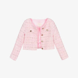 Guess-Girls Sparkling Pink Woven Blazer | Childrensalon Outlet