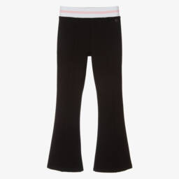 Guess-Girls Stretch Jersey Black Flare Pants | Childrensalon Outlet