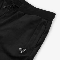 Guess-Girls Velour Black Wide-Leg Pants | Childrensalon Outlet