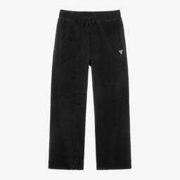 Guess-Girls Velour Black Wide-Leg Pants | Childrensalon Outlet