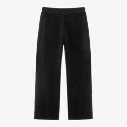 Guess-Girls Velour Black Wide-Leg Pants | Childrensalon Outlet