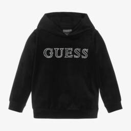 Guess-Черная велюровая толстовка для девочек | Childrensalon Outlet