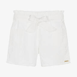 Guess-Girls White Broderie Anglaise Shorts | Childrensalon Outlet